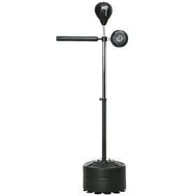 Free Standing Boxing Bag with Stand, Punching Speed Bag Reaction Bar Challenge with Suction Cups, 64-81in Adjustable Height for Teenagers and Adu