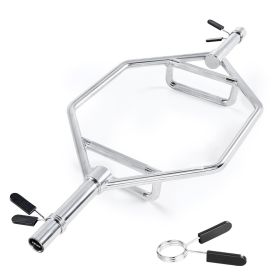 Trap Bar Hex Bar, 2-Inch Hex Barbell, 800 LBS Capacity Shrug Bars with Knurled Grips, Weightlifting and Strength Training Equipment (Color: Silver, Structure: Integrated)